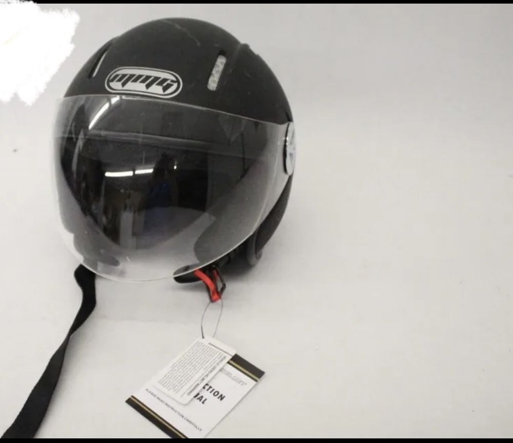 Black MMG Open  Motorcycle Vehicle Motorbike Helmet Adult Size LRG! 59-60 KY-203