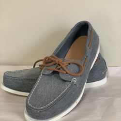 Clubroom Elliot Lace Up Boat Shoes Mens 11.5M Blue Denim Casual Low Top Casual