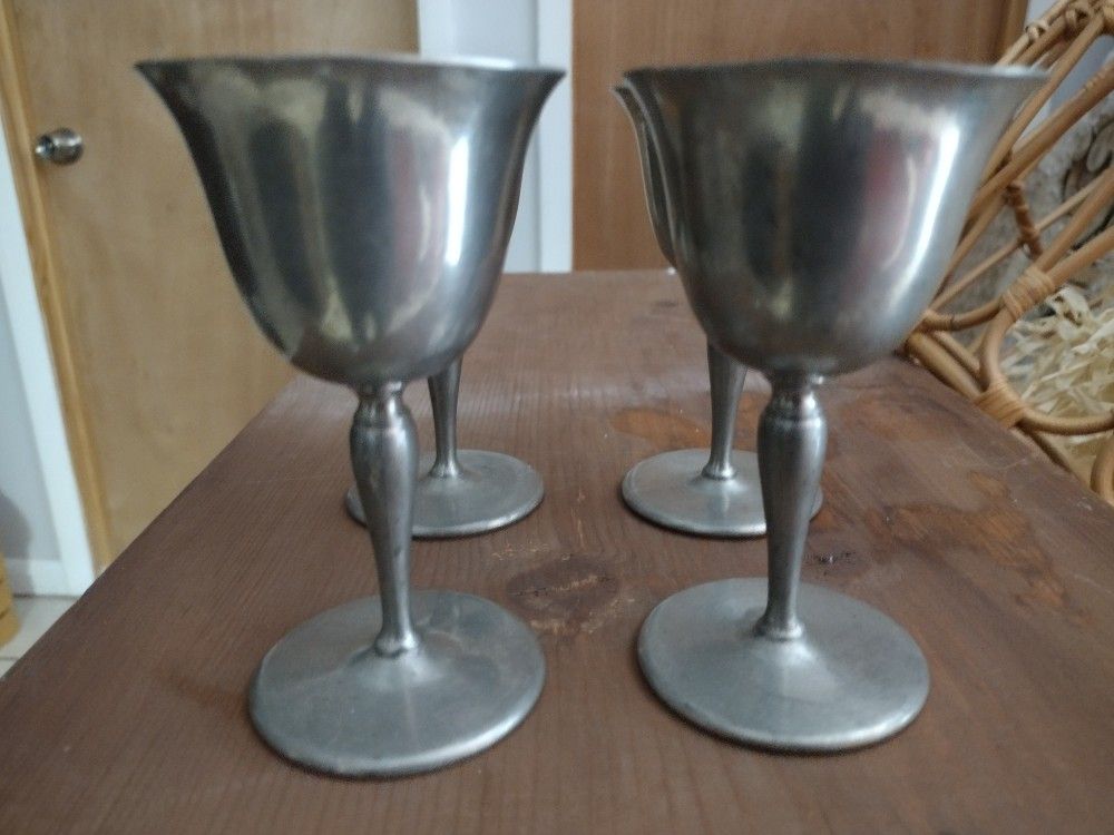 Vintage Genuine Pewter Goblets