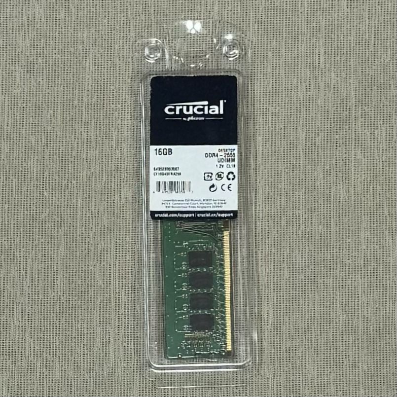 16gb DDR4 Desktop RAM Crucial Memory