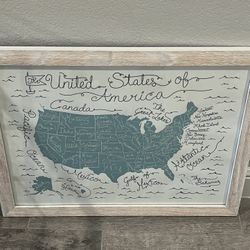 United States map Wall Art Decor 