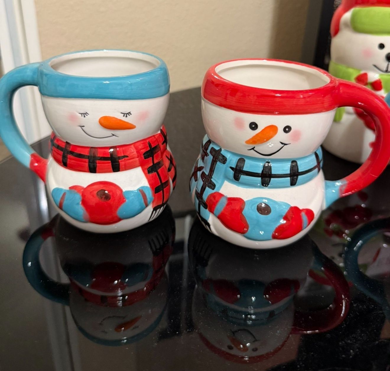 Set of 2 snowman mugs Gift For Christmas π