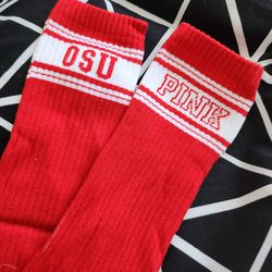 OSU PINK Red Socks (One Size)