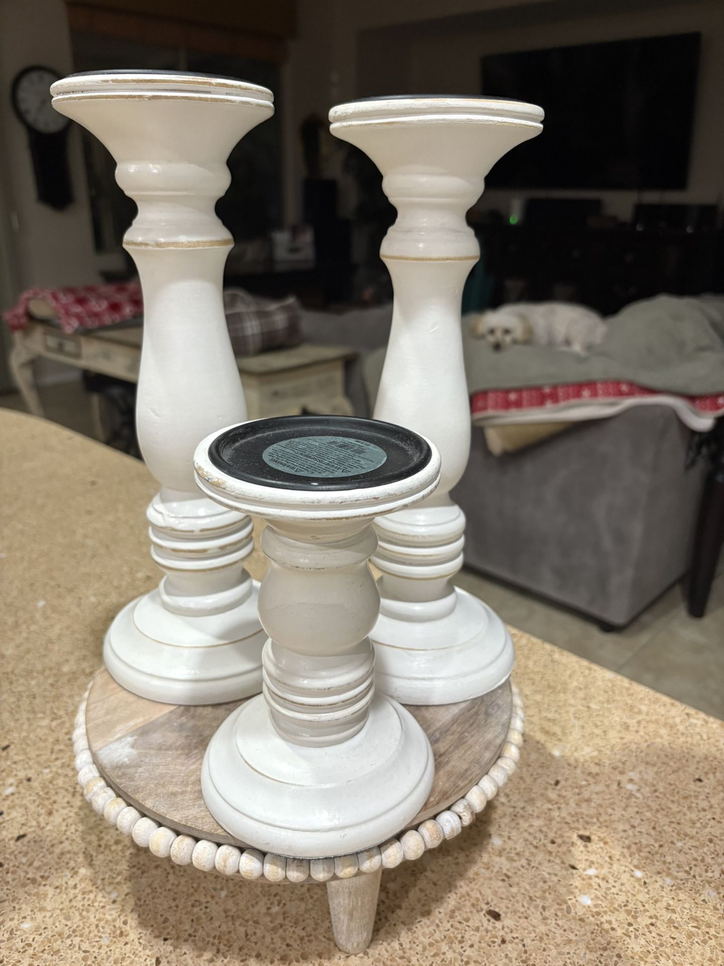 Farmhouse Table Riser And Candle Holders