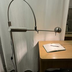 Authentic Robert Sonneman Orbiter Floor Lamp - from Sonneman Lighting - Satin Nickel (MCM design)