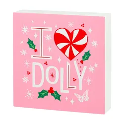 I Love Dolly Parton Christmas Wood Box Sign