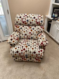 Oversized Accent Chair with Polka Dot Pattern
