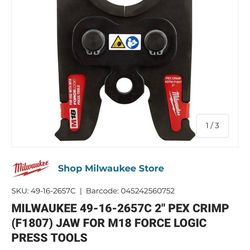 Milwaukee 2inch PEX Crimp (F1807) Jaw for M18 FORCE LOGIC Press Tools