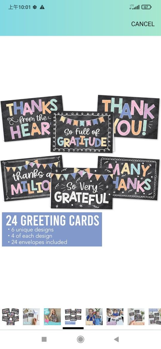 Hadley Designs 24 Blank Thank You Cards With Envelopes Bulk - Wedding Thank You Notes With Envelopes Set, Baby Shower Gratitude Cards, Teacher Appreci