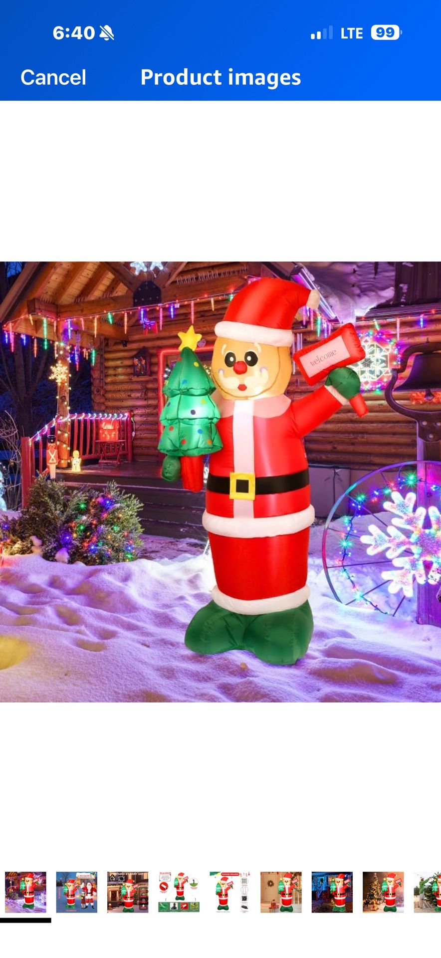 New In Box! 6Ft Christmas Inflatables Outdoor Decorations, Christmas Blow Up Santa Claus with LED Lights, Winter Outside Decor for Holiday Patio Garde