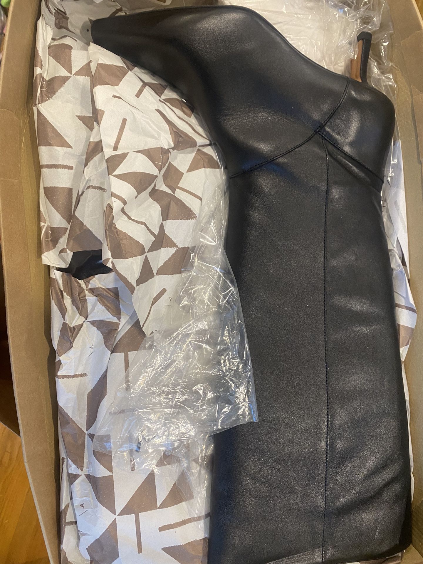 Anthropologie Black Genuine Leather Boots Size 10