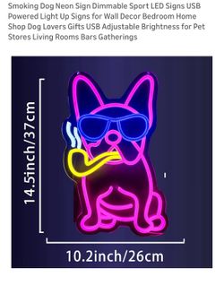 Smoking Dog Neon Led Sign