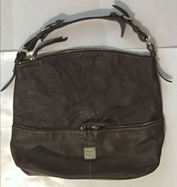 HUGE Dooney & Bourke Brown Leather SHOULDER Handbag BARGAIN !!! 14'/14'