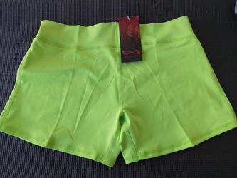 Nfinity Cheer Spandex  Shorts (Lime Green) 3 Inch Waist Band 
