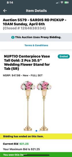 Gold Tall Wedding Flower Stand