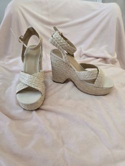 Straw Wedge Heels 
