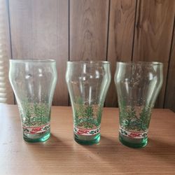 Coca Cola Set Of 12 Collectible Christmas Glasses