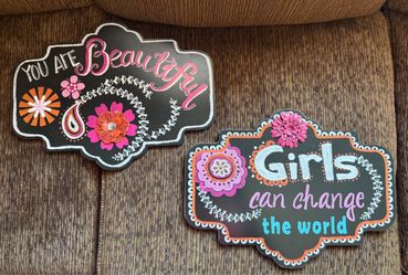 Girls Decor - Wooden Signs x2