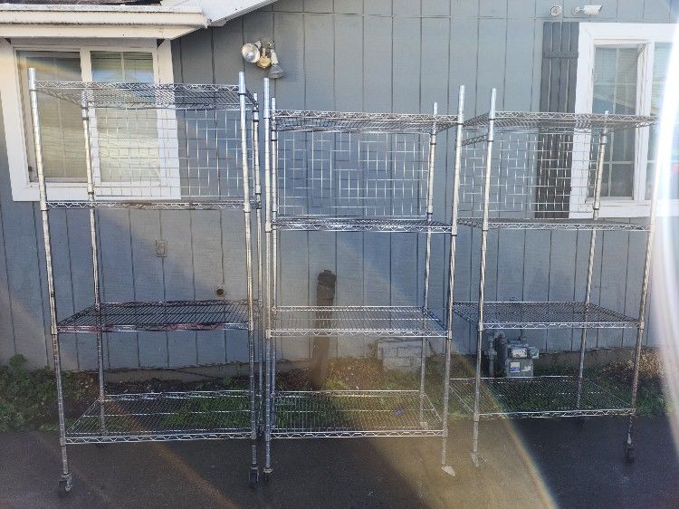 Chrome 4 Tier Rolling Racks
