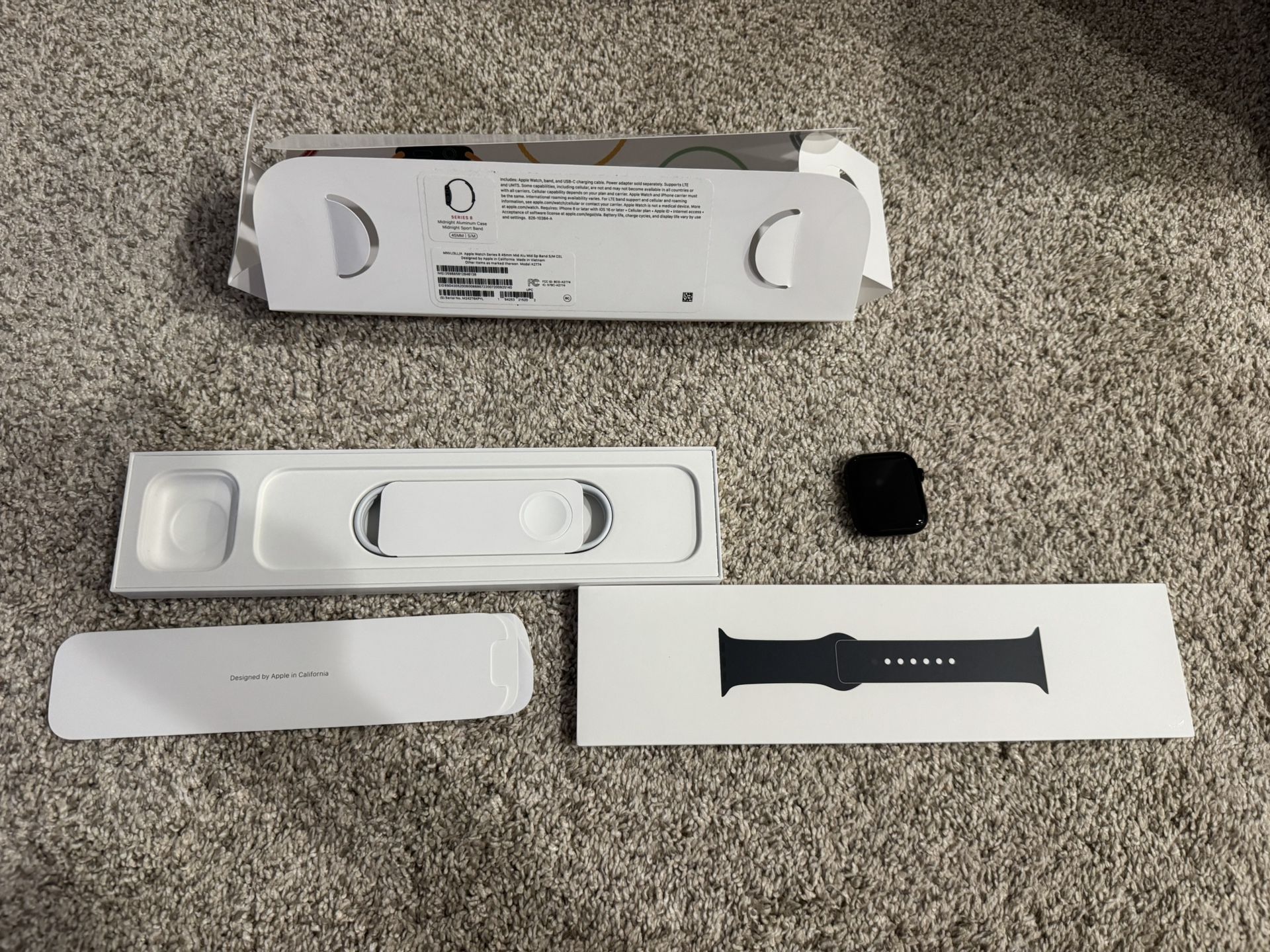 Apple Watch Series 8 45mm - GPS/cellular - midnight sport band 