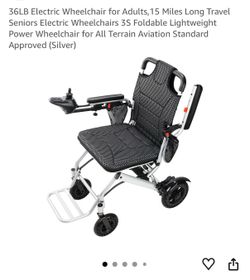 Lightweight Folding Electric Wheelchair  – Excellent Condition – $600