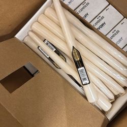 Ivory taper candles 144/box 2 Boxes Available