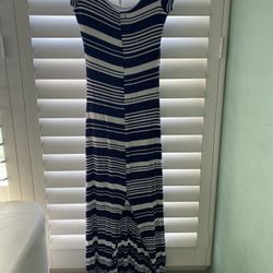 Navy Blue Striped Dress