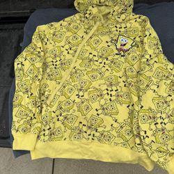 Nickelodeon Spongebob Squarepants Hoodie Sweatshirt Jacket Size XL/GL(15-17)