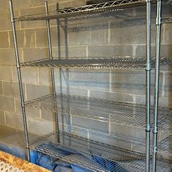 5-Tier Wire Shelving Unit, Steel Storage Rack for Garage Office Kitchen or commercial use  Silver