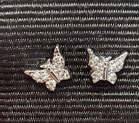 925 Sterling Silver Butterfly Earrings 