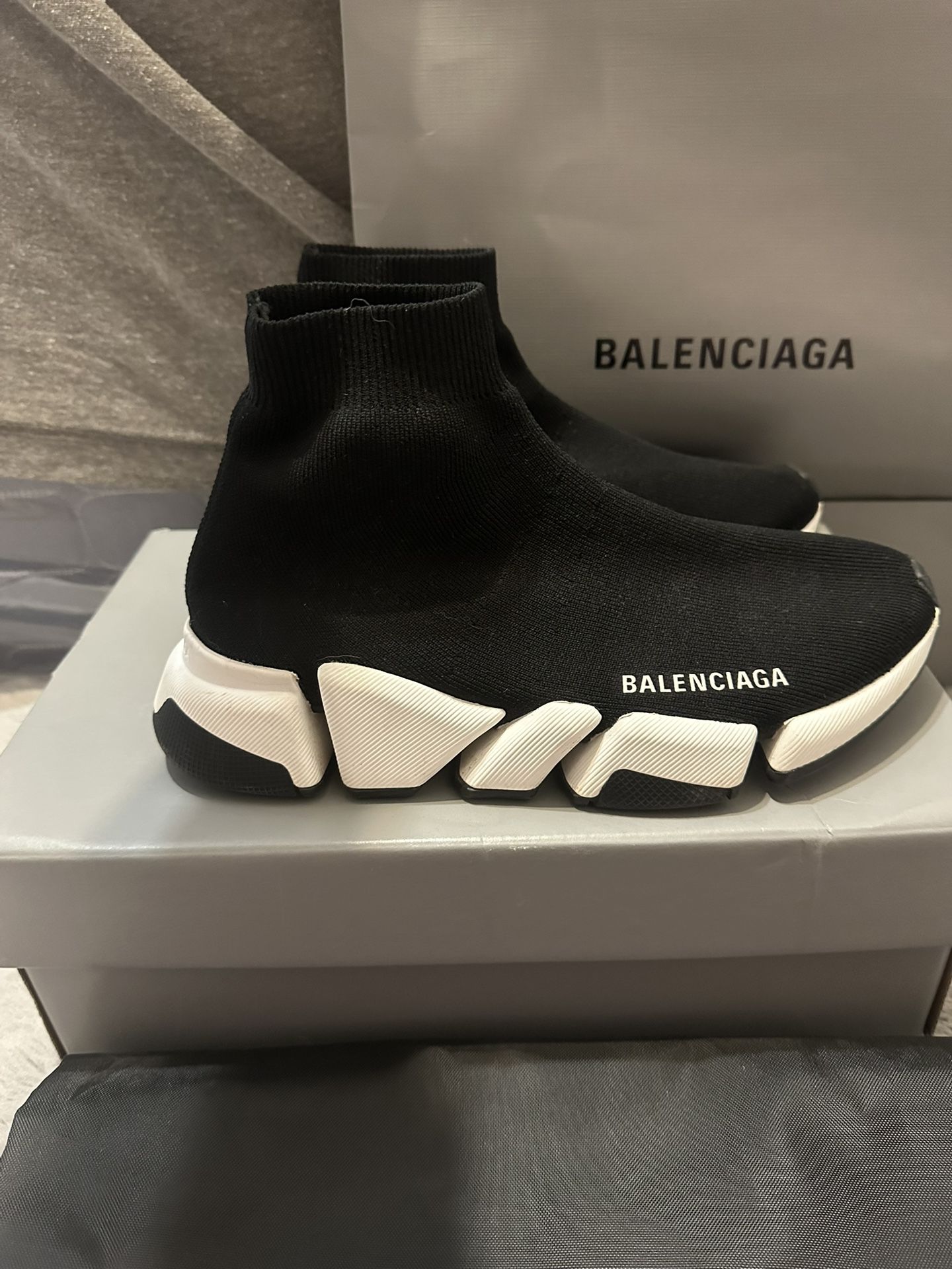Balenciaga Speed Sneaker in black recycled knit Balenciaga Speed Recycled Knit Sneakers | Neiman Marcus main image 2