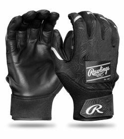 Rawlings Adult Workhorse Baseball Batting Gloves – Black – Size Large