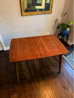 MCM Wood Dining Table Set w/ 4 Matching Chairs