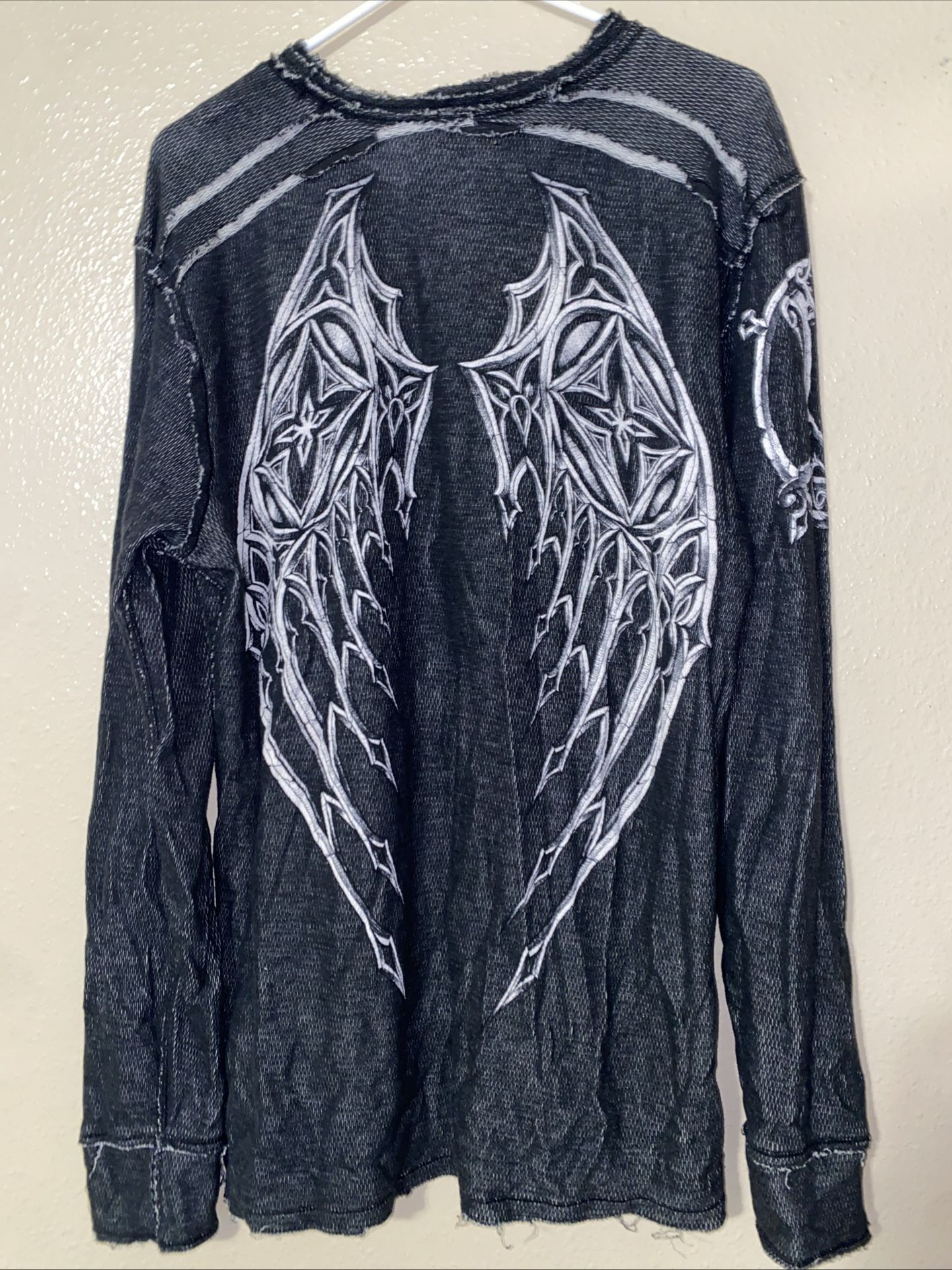 Affliction Men's Black and White Sweatshirt Size XL