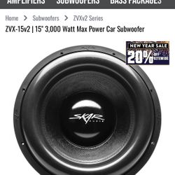 ZVX-15v2 15” 3,000 Watt Max Power Car Subwoofer 
