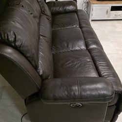 Brown Reclining Couch real leather