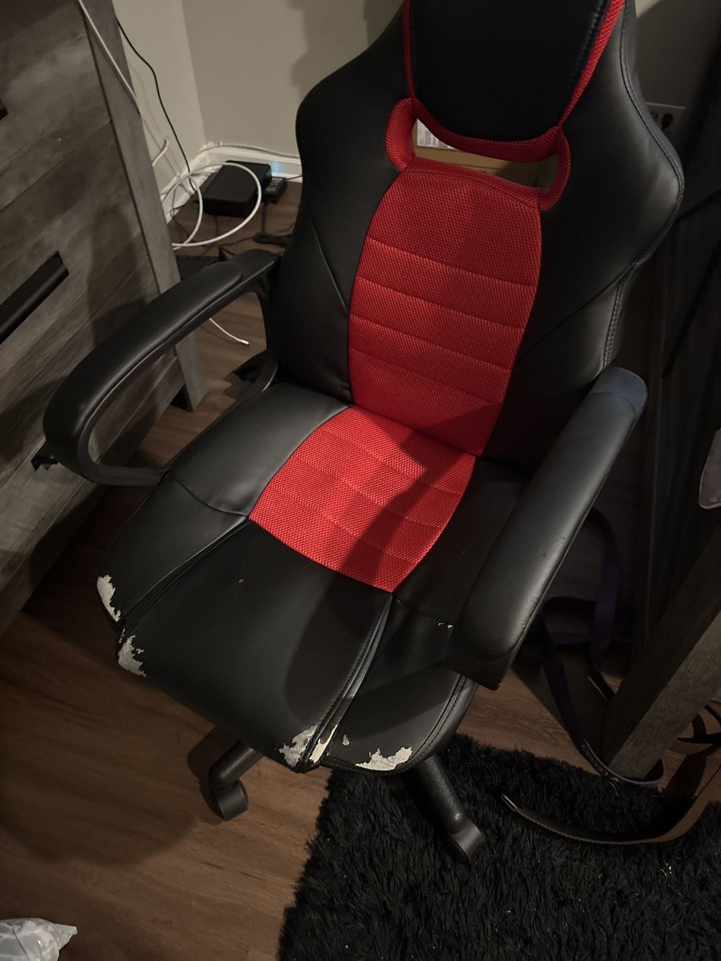 Gaming Office Chair – Red & Black Mesh/PU Leather – $10–$20 