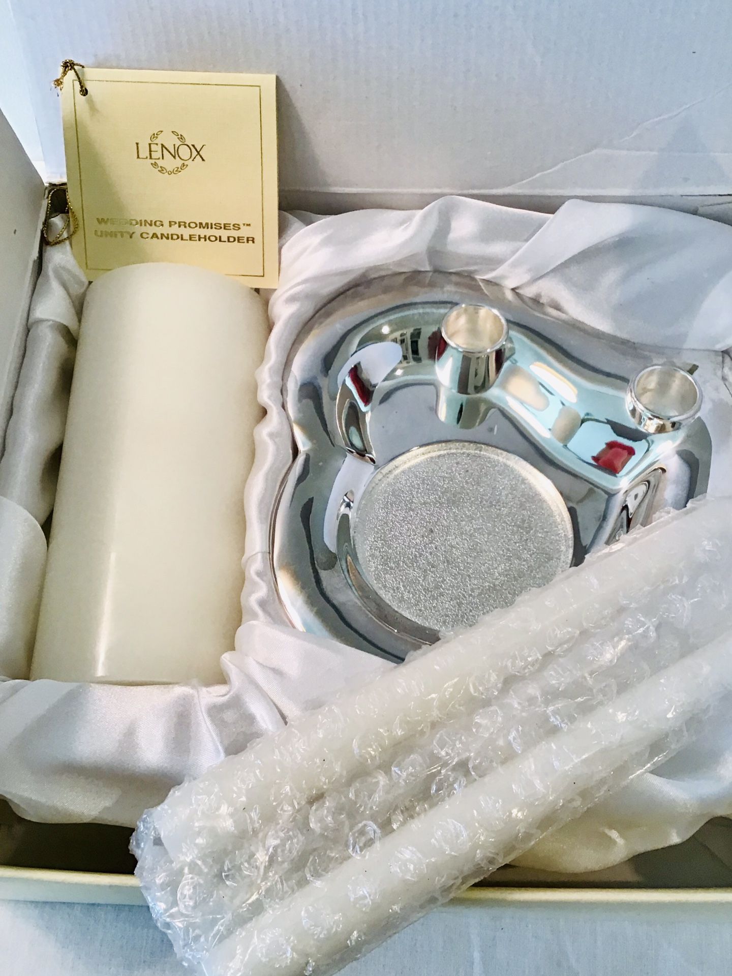 Lenox Wedding Promises Unity Candle holder silver plate. Great anniversary gift!