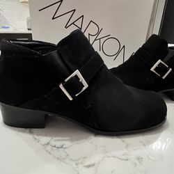 Markon Black Suede Ankle Boots