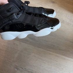 Air Jordan 6 Rings Black Patent Sneakers