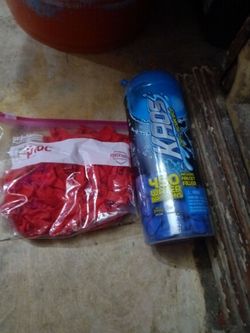 Red and blue water balloons