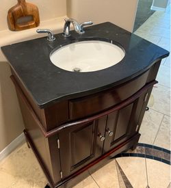 30” Vanity with Sink, Faucet and Light