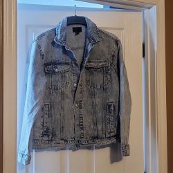 Forever 21 Men Denim Distressed Jacket 