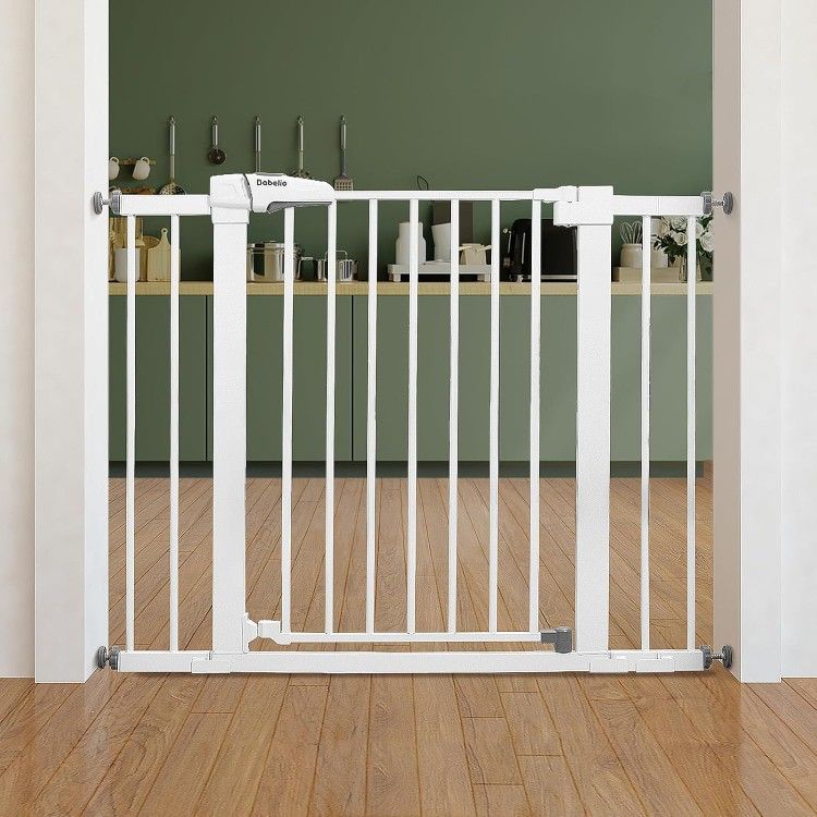 Baby Safety Gate Pressure Mount White 26 to 40 Inches