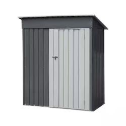 5 x 3 Ft Outdoor Storage Shed, Small Metal Garden Tool Shed with Single Lockable Door, Gray (15 sq. ft. )