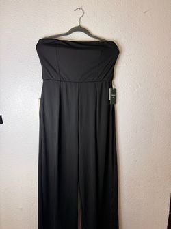 Halara Black Strapless Wide-Leg Jumpsuit