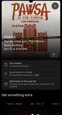 2 Pawsa Tickets