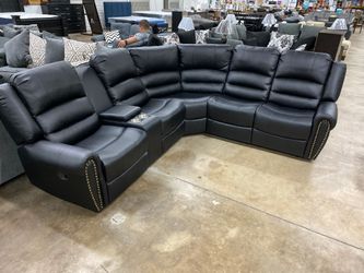 black recliner sectional brand new $1085 firm