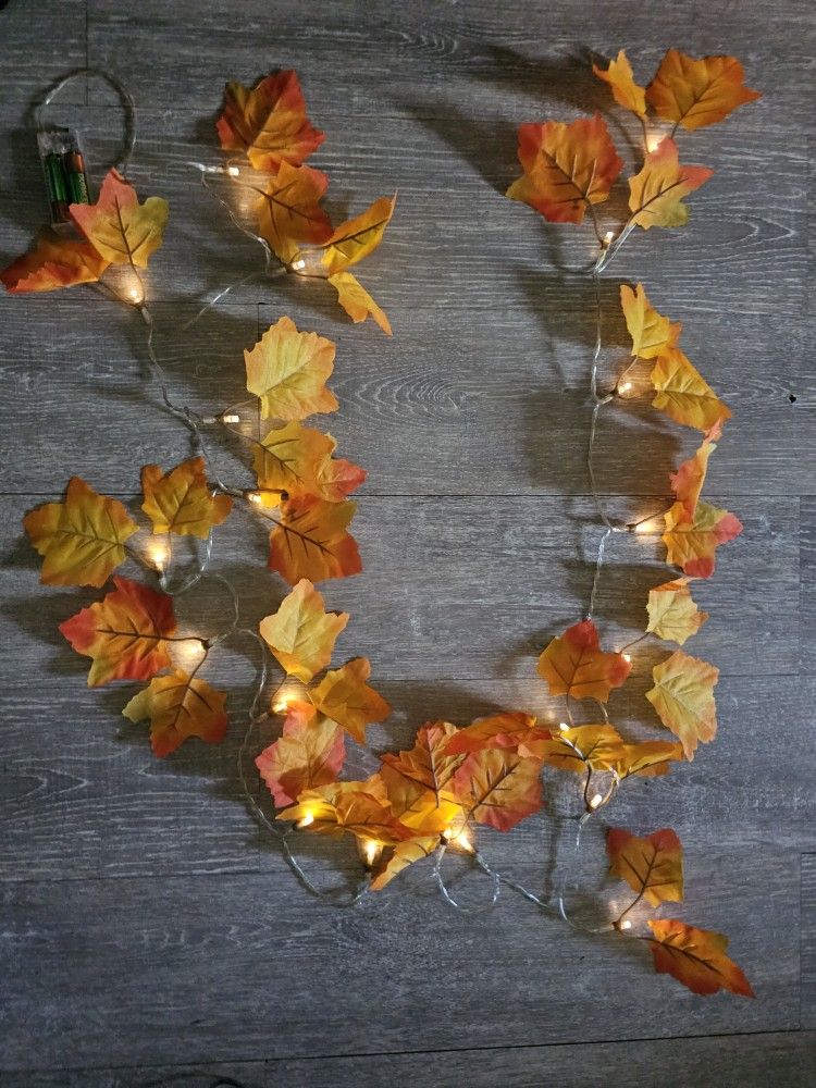 #Fall #Harvest #Thanksgiving #Leaf #Vine #Light #Decor