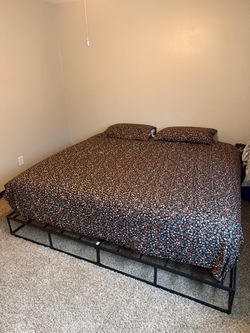 Bed frame and king mattress